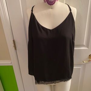 Cynthia Rowley Black Lace Trimmed Cami